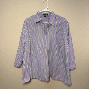 Lauren Ralph Lauren Lavender Striped Shirt